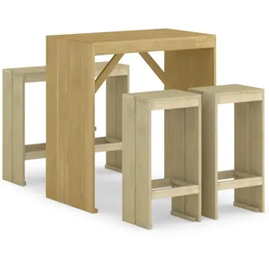 vidaXL Meubles de bar de jardin 5 pcs Bois de pin imprégné pas cher