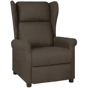 vidaXL Fauteuil inclinable Marron foncé Tissu pas cher