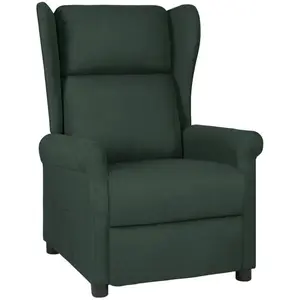 vidaXL Fauteuil inclinable Vert foncé Tissu pas cher
