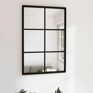 Comparateur de prix : vidaXL Miroir mural noir 60x40 cm métal