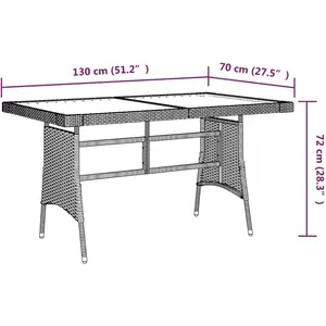 vidaXL Table de jardin Noir 130x70x72 cm Résine tressée et acacia pas cher