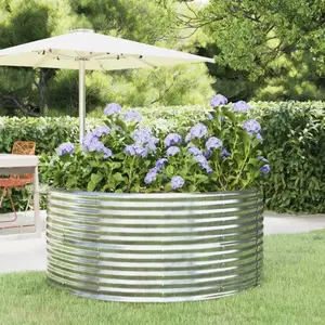 vidaXL Lit surélevé de jardin Argenté Acier enduit de poudre pas cher