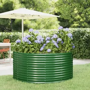vidaXL Lit surélevé de jardin Vert 140x140x68cm Acier enduit de poudre pas cher