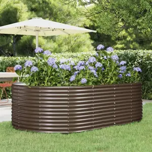 vidaXL Lit surélevé de jardin Marron Acier enduit de poudre pas cher