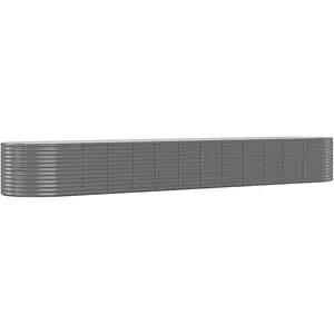 Comparateur de prix : vidaXL Vidaxl JardiniÃ¨re Gris 554x100x68 Cm Acier Enduit De Poudre
