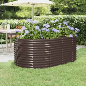 vidaXL Lit surélevé de jardin Acier enduit de poudre marron pas cher