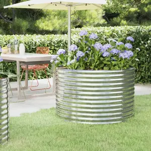 vidaXL Lit surélevé de jardin Acier enduit de poudre Argenté pas cher