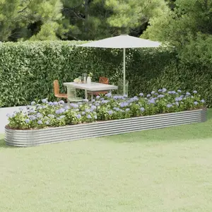 Comparateur de prix : vidaXL Lit surélevé de jardin Acier enduit de poudre Argenté