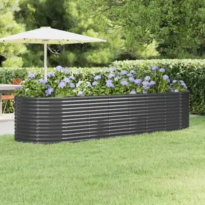 vidaXL Lit surélevé de jardin Acier enduit de poudre Anthracite pas cher