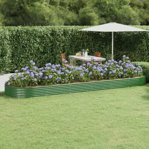 Comparateur de prix : vidaXL Vidaxl Jardinière De Jardin Acier Enduit De Poudre 523x140x36 Cm Vert