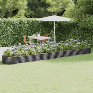 Comparateur de prix : vidaXL Lit surélevé de jardin Acier enduit de poudre Anthracite