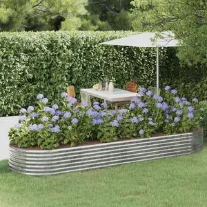 vidaXL Lit surélevé de jardin Acier enduit de poudre Argenté pas cher