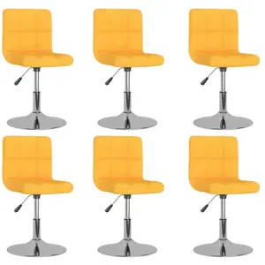vidaXL Vidaxl Chaises Pivotantes De Salle À Manger 6 Pcs Jaune Tissu pas cher
