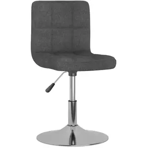 vidaXL Chaise pivotante de salle à manger Gris foncé Tissu