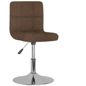 vidaXL Chaise pivotante de salle à manger Marron Tissu pas cher