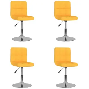 vidaXL Vidaxl Chaises Pivotantes À Manger Lot De 4 Jaune Tissu pas cher