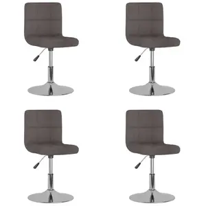 vidaXL Vidaxl Chaises Pivotantes À Manger Lot De 4 Taupe Tissu pas cher