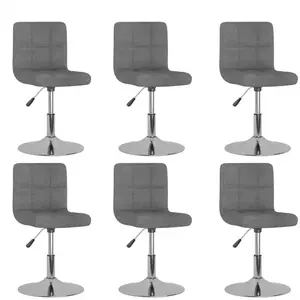 Comparateur de prix : vidaXL Vidaxl Chaises Pivotantes À Manger Lot De 6 Gris Clair Tissu