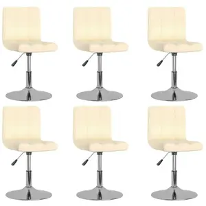 vidaXL 3087460 Vidaxl Swivel Dining Chairs 6 Pcs Cream Fabric (334211×3) pas cher