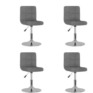 vidaXL Vidaxl Chaises Pivotantes À Manger Lot De 4 Gris Clair Tissu pas cher