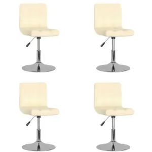 vidaXL Chaises pivotantes de salle à manger 4 pcs Crème Tissu pas cher