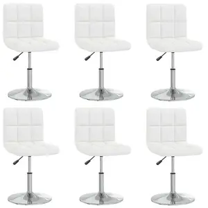 vidaXL Vidaxl Chaises De Salle À Manger 6 Pcs Blanc Similicuir pas cher