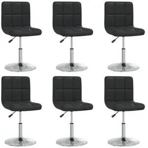 vidaXL Vidaxl Chaises De Salle À Manger 6 Pcs Noir Similicuir pas cher
