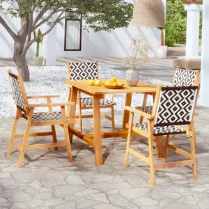 vidaXL Ensemble de salle à manger de jardin 5 pcs Bois d'acacia solide pas cher