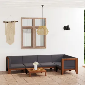 vidaXL Ensemble de salle à manger de jardin 7 pcs Bois d'acacia solide pas cher