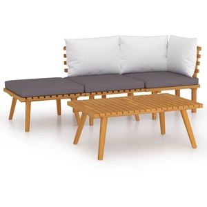 vidaXL Salon de jardin 4 pcs avec coussins Bois d'acacia solide pas cher