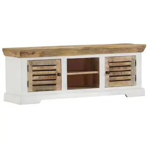 Comparateur de prix : vidaXL Meuble TV 110x30x40 cm Bois massif de manguier