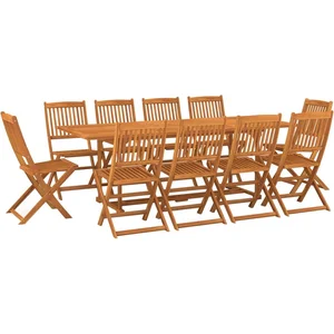 vidaXL Ensemble à manger de jardin 11 pcs Bois d'acacia massif pas cher