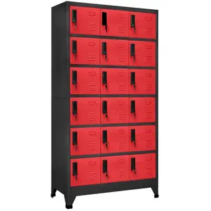 Comparateur de prix : vidaXL Armoire à casiers Anthracite et rouge 90x40x180 cm Acier