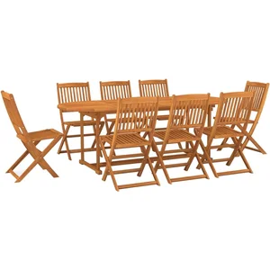 vidaXL Ensemble à manger de jardin 9 pcs bois d'acacia massif pas cher
