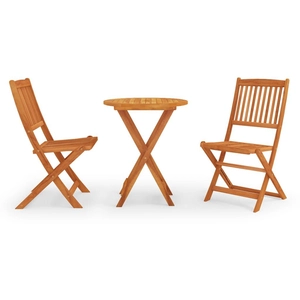 vidaXL Mobilier à dîner d'extérieur pliable 3 pcs Bois d'eucalyptus pas cher
