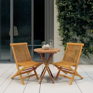 vidaXL Ensemble à manger de jardin 3 pcs Bois de teck massif pas cher