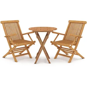 Comparateur de prix : vidaXL Ensemble à manger de jardin 3 pcs Bois de teck massif