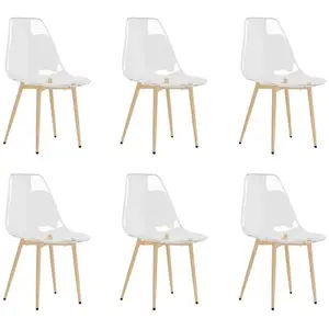 vidaXL Chaises à manger lot de 6 Transparent PET pas cher