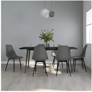 Comparateur de prix : vidaXL Chaises à manger lot de 6 gris PP