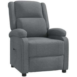 vidaXL Fauteuil inclinable Gris foncé Tissu pas cher