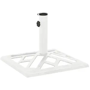 Comparateur de prix : vidaXL Socle de parasol Blanc 44x44x31 cm Fonte