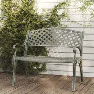 Comparateur de prix : vidaXL Banc de jardin 102 cm Aluminium coulé Vert