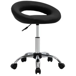 Vidaxl - Chaise pivotante à manger Noir Similicuir Noir pas cher