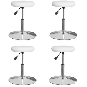 vidaXL Chaises à manger lot de 4 blanc similicuir pas cher