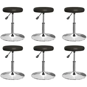 vidaXL Chaises à manger lot de 6 noir similicuir pas cher