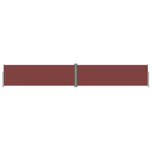 vidaXL Auvent latéral rétractable Marron 160x1000 cm pas cher