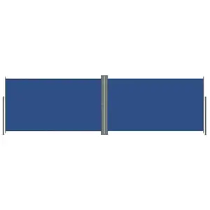 vidaXL Auvent latéral rétractable Bleu 180x600 cm pas cher