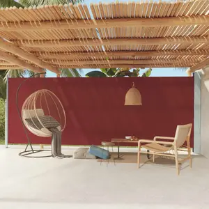 vidaXL Auvent latéral rétractable de patio 200x600 cm Rouge pas cher