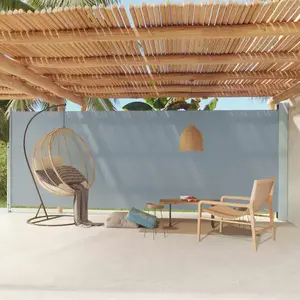 vidaXL Auvent latéral rétractable de patio 200x600 cm Gris pas cher