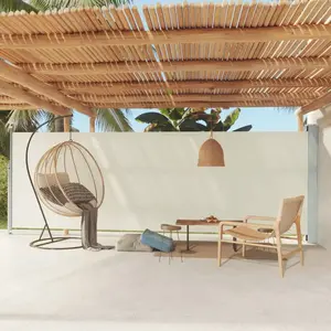 vidaXL Auvent latéral rétractable de patio 180x600 cm Crème pas cher